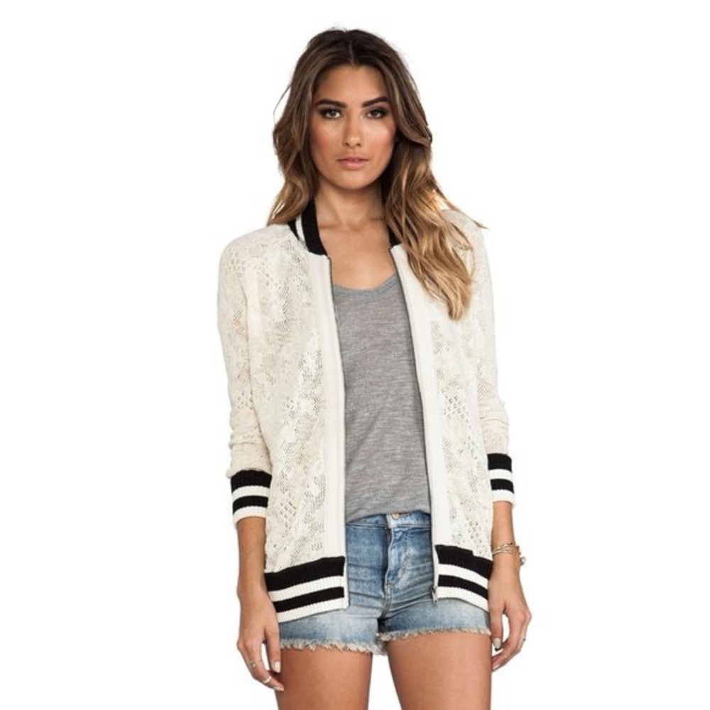 Free People Team Lace Varsity Jacket